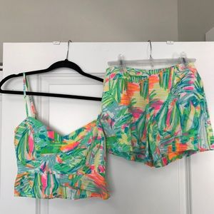 Lilly Pulitzer high waisted short set with tank